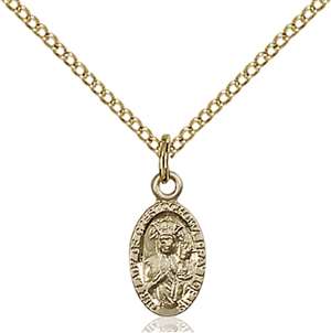 6091GF/18GF <br/>Gold Filled O/L of Czestochowa Pendant