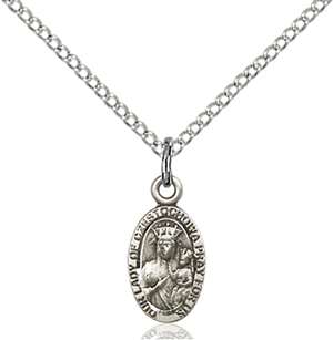 6091SS/18SS <br/>Sterling Silver O/L of Czestochowa Pendant
