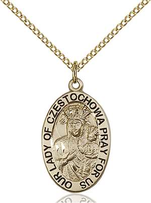 6093GF/18GF <br/>Gold Filled O/L of Czestochowa Pendant