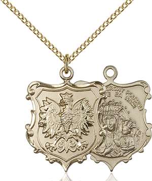 6094GF/18GF <br/>Gold Filled O/L of Czestochowa Pendant