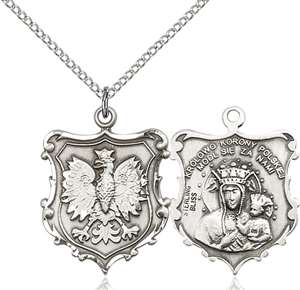6094SS/18SS <br/>Sterling Silver O/L of Czestochowa Pendant