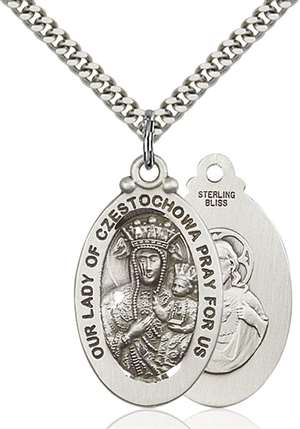 6095SS/24S <br/>Sterling Silver O/L of Czestochowa Pendant