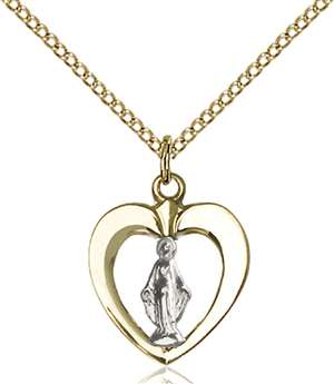 6096SS/GF/18GF <br/>Two-Tone SS/GF Miraculous Pendant