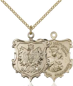 6097GF/18GF <br/>Gold Filled O/L of Czestochowa / English Falcon Pe