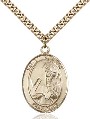St. Andrew the Apostle Medal<br/>7000 Oval, Gold Filled