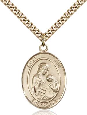 St. Ann Medal<br/>7002 Oval, Gold Filled