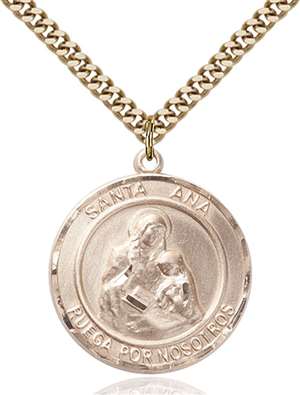 Santa Ana Medal<br/>7002 Spanish, Round, Gold Filled