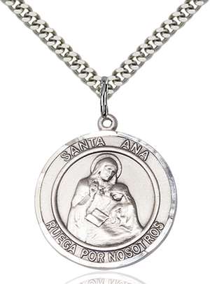 Santa Ana Medal<br/>7002 Spanish, Round, Sterling Silver