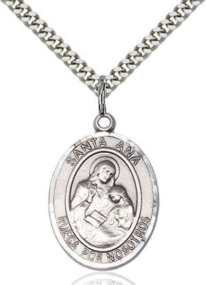 Santa Ana Medal<br/>7002 Spanish, Oval, Sterling Silver