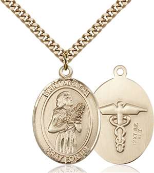 St. Agatha Medal<br/>7003 Oval, Gold Filled