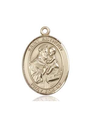 St. Anthony of Padua Medal<br/>7004 Oval, 14kt Gold