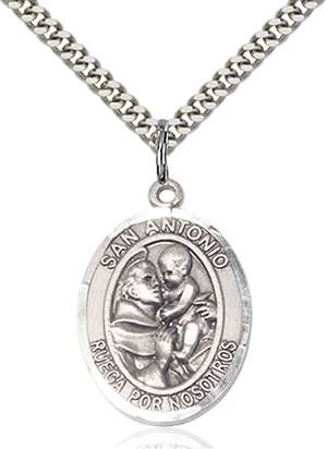 San Antonio Medal<br/>7004 Spanish, Oval, Sterling Silver
