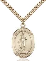 St. Barbara Medal<br/>7006 Oval, Gold Filled