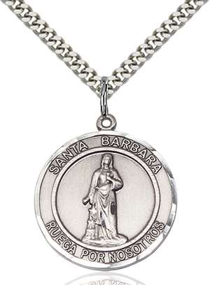 Santa Barbara Medal<br/>7006 Spanish, Round, Sterling Silver