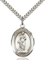 St. Barbara Medal<br/>7006 Oval, Sterling Silver