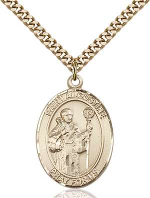 St. Augustine Medal<br/>7007 Oval, Gold Filled