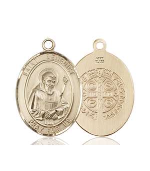 St. Benedict Medal<br/>7008 Oval, 14kt Gold