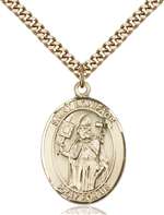 St. Boniface Medal<br/>7009 Oval, Gold Filled