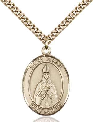 St. Blaise Medal<br/>7010 Oval, Gold Filled