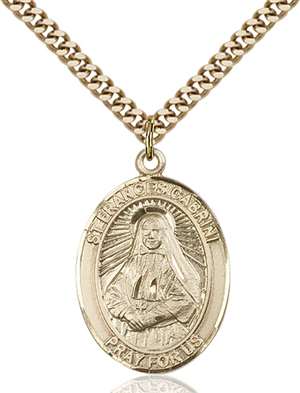 St. Frances Cabrini Medal<br/>7011 Oval, Gold Filled