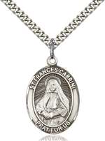 St. Frances Cabrini Medal<br/>7011 Oval, Sterling Silver
