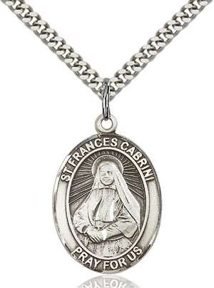 St. Frances Cabrini Medal<br/>7011 Oval, Sterling Silver