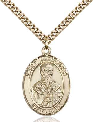 St. Alexander Sauli Medal<br/>7012 Oval, Gold Filled