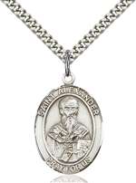 St. Alexander Sauli Medal<br/>7012 Oval, Sterling Silver