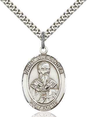 St. Alexander Sauli Medal<br/>7012 Oval, Sterling Silver