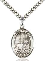 St. Benjamin Medal<br/>7013 Oval, Sterling Silver
