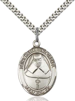 St. Katharine Drexel Medal<br/>7015 Oval, Sterling Silver