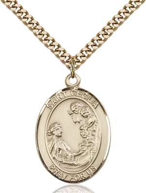 St. Cecilia Medal<br/>7016 Oval, Gold Filled