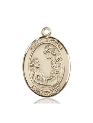 St. Cecilia Medal<br/>7016 Oval, 14kt Gold