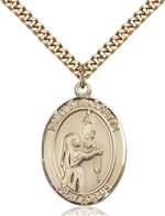 St. Bernadette Medal<br/>7017 Oval, Gold Filled