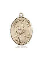 St. Bernadette Medal<br/>7017 Oval, 14kt Gold
