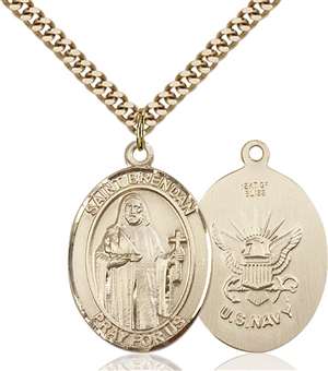 St. Brendan the Navigator/ Navy Medal<br/>7018 Oval, Gold Filled