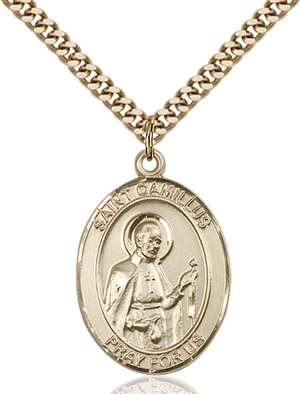 St. Camillus of Lellis Medal<br/>7019 Oval, Gold Filled