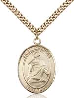 St. Charles Borromeo Medal<br/>7020 Oval, Gold Filled