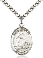 St. Charles Borromeo Medal<br/>7020 Oval, Sterling Silver
