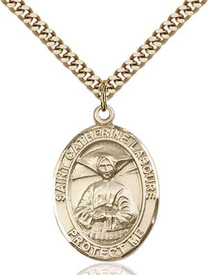 St. Catherine Laboure Medal<br/>7021 Oval, Gold Filled