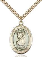 St. Christopher Medal<br/>7022 Oval, Gold Filled