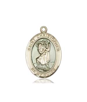 St. Christopher Medal<br/>7022 Oval, 14kt Gold