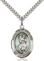 St. Christopher Medal<br/>7022 Oval, Sterling Silver