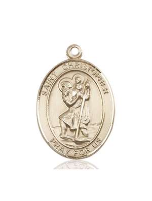 St. Christopher Medal<br/>7022 Oval, 14kt Gold