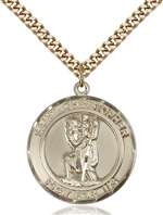 St. Christopher Medal<br/>7022 Round, Gold Filled