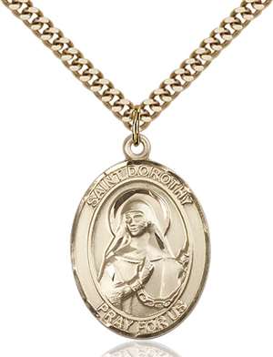 St. Dorothy Medal<br/>7023 Oval, Gold Filled