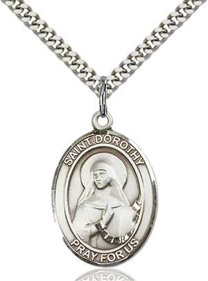 St. Dorothy Medal<br/>7023 Oval, Sterling Silver