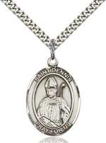 St. Dennis Medal<br/>7025 Oval, Sterling Silver