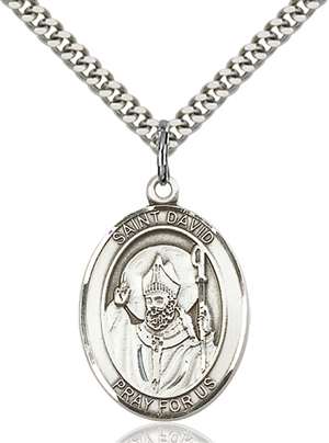 St. David of Wales Medal<br/>7027 Oval, Sterling Silver