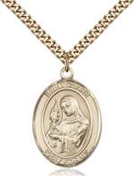 St. Clare of Assisi Medal<br/>7028 Oval, Gold Filled